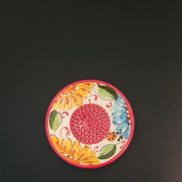 Colorful Floral Ceramic Garlic Grater Plate - Picture 2 of 4